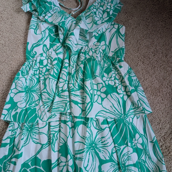 Lilly Pulitzer Dresses & Skirts - Lilly Pulitzer Green and White Floral Mini Dress